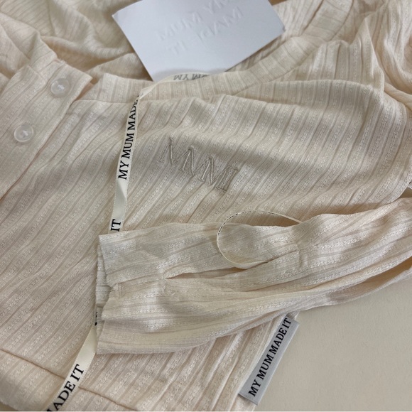 NWT My Mum Made It Scoop Neck Baby Crop and Biker Baby Short SET in Vanilla - Picture 4 of 9